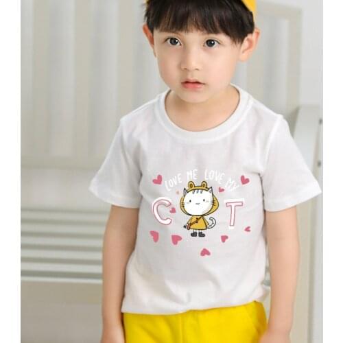 New Summer Childrens Clothing Breathable Cartoon Printed Short-sleeved T-shirt Men and Women Baby Korean Top