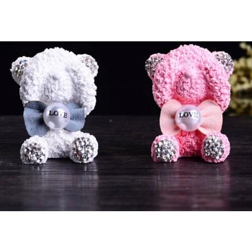 Car Air Freshener Diamond Blinking Cute Bear Car Interior Decoration Air Conditioning Outlet Perfume Clip Fragrance Ornaments