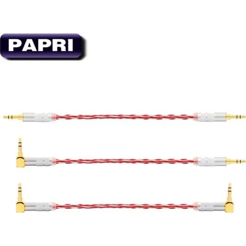 PAPRI DIY Headphone Cable PVC 99.99997% OCC +Silver Plated Audio Cables 3.5mm AUX Connector Male To Male 8 Cores Handmade Line