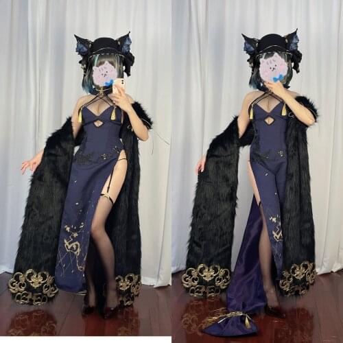 [Customized] Anime Azur Lane Cheshire Sexy Cheongsam Dress Party Uniform Cosplay Costume Women Halloween Free Shipping 2021 New
