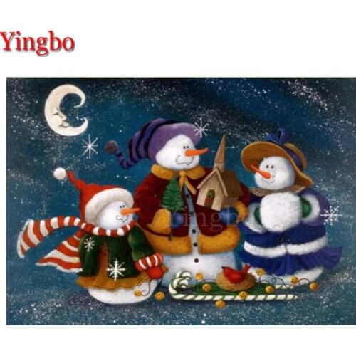 Full Square/Round Drill Diamond Embroidery Christmas snowman moon Diamond Painting Portrait Picture Rhinestone Diamond Mosaic