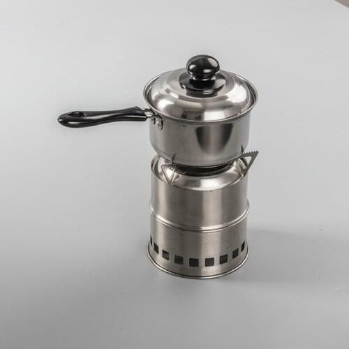 Portable Stainless Steel Camping tool Outdoor Wood Stove Firewoods Furnace BBQ Picnic Solidified Alcohol Stove