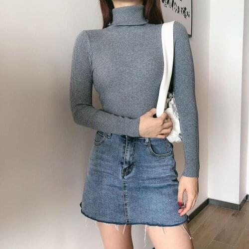 Turtleneck Women Pullover Sweater Winter Jumper Knitted Basic Thick Top Fashion Autumn Long Sleeve Korean Ladies Clothes 2021