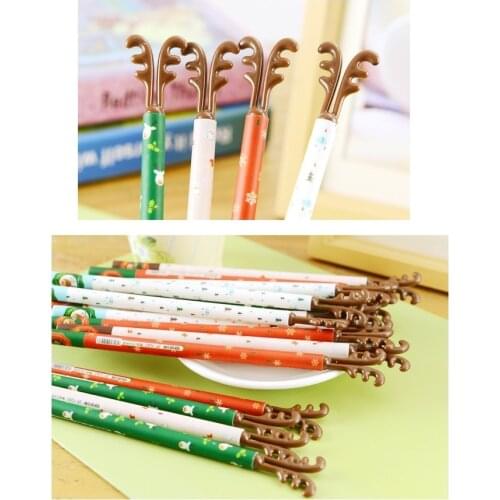 48 Pcs/Lot Christmas Gel Pen Ballpoint Black Color Ink Pen Snowflake Stocking Gift Novelty Stationery School Party FB845