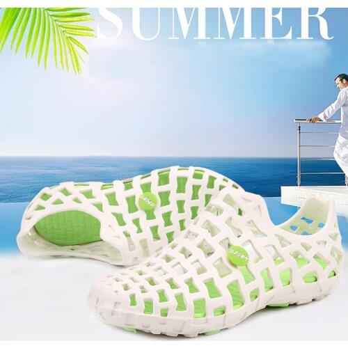 Summer Men Women Beach Sandals Couple Home Casual Mesh Slippers Crocks Breathable Anti-Slip Ladies Slippers Flat