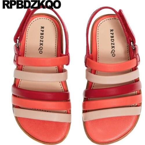 Designer slip on 2019 big size women sandals flat casual plus female shoes summer open toe gladiator ladies slingback roman red