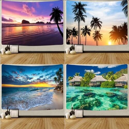 Summer tapestry home sea vacation coconut tree sunshine beautiful scenery decoration tapestry background cloth tap69