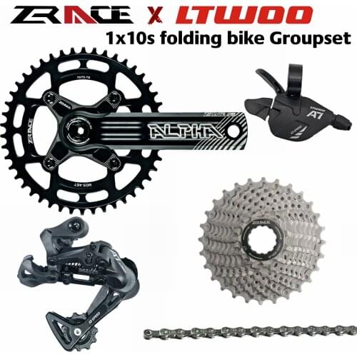 LTWOO A7 1x10 Speed, 10s Folding Bike Groupset, Shifter+Rear Derailleurs+ZRACE chainset Cassette/Chains,Folding-Bike 16/20 inch