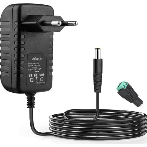 LED Power Adapter DC 12V Lighting Transformer AC 110V/220V To DC Switching Power Supply 5.5mm*2.1~2.5mm 1.5m cable Connector