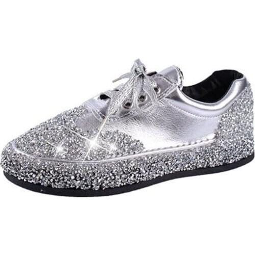 Tenis Feminino 2021 New Ladies Light Soft Sport Shoes Women Tennis Shoes Female Stability Walking Sneakers Trainers Shiny Silver