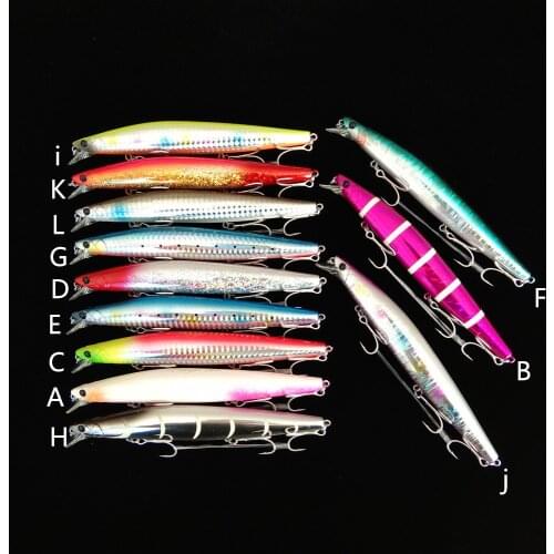 TSURINOYA 12PCS Top Fishing Lure Sinking Minnow DW92 140mm 26g Saltwater Black Bass Pike Long Casting Hard Baits Tungsten Weight
