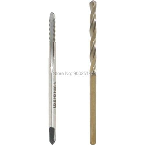M2.5 x 0.45 High Speed Steel Tap + 2.1mm HSS Drill Bit Kit.Right Hand Thread