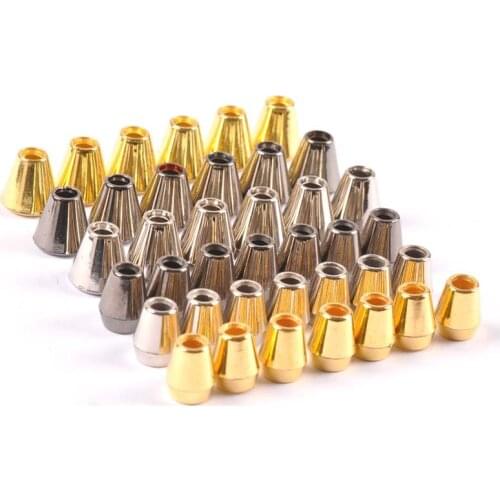 50pcs Silver/Golden Plastic Bell Stopper Without Lid Cord Lock Ends Toggle Clip Rope for Sportswear Backpack Bags DIY Kits