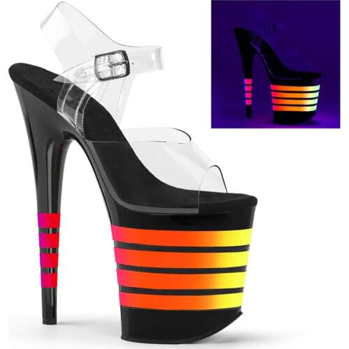 Fashion 20CM Thin High Heels Women Sandals Shoes Women PVC Buckle Strap waterproof fashion Dress Party Wedding shoes woman