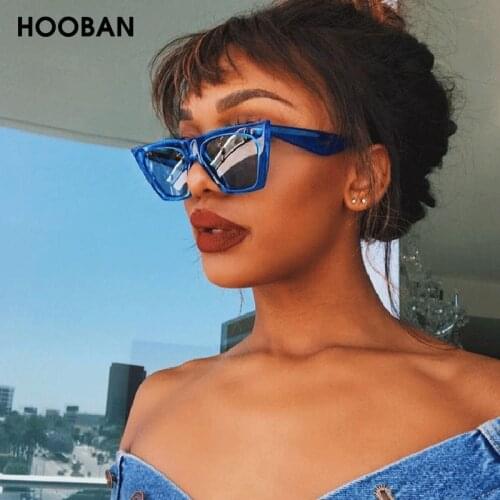 HOOBAN Fashion Cat Eye Women Sunglasses New Brand Square Ladies Shades Vintage Outdoor Glasses UV400