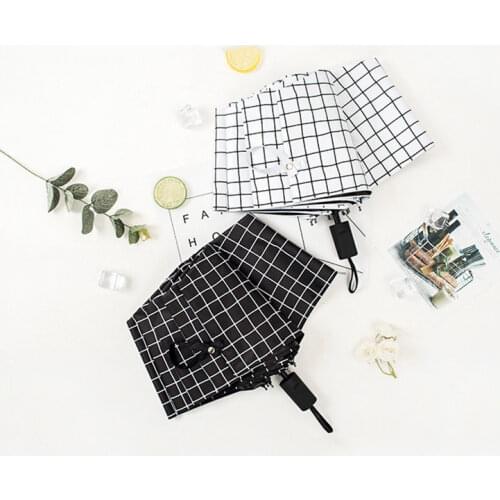 Umbrella Lattice Black Coating Umbrellas Wind Resistant Folding Parasol Windproof Rain Umbrella for Men Women