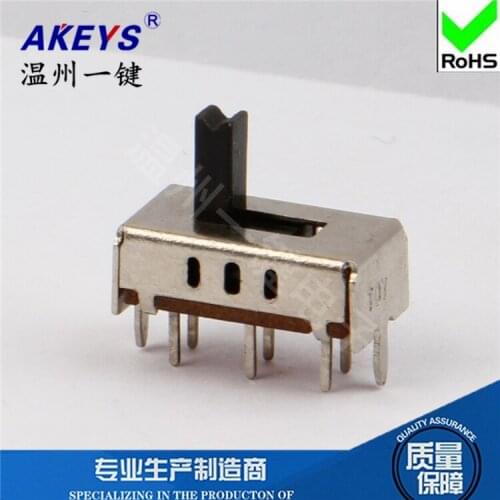 10 Pcs SS-22H07 (2P2T) various height double row 2 shift toggle switch 2 fixed feet 6 feet vertical