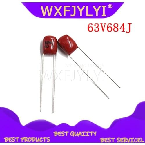 20PCS 684 63V 0.68UF Pitch 5mm 680nf 63V684J CBB Polypropylene film capacitor