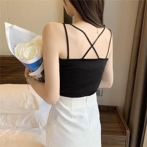 2021 Summer Women Fashion Tops Sexy Solid Knitted Sleeveless Blouse Backless Loose Cross Female Clothing Blusa Mujer 16169