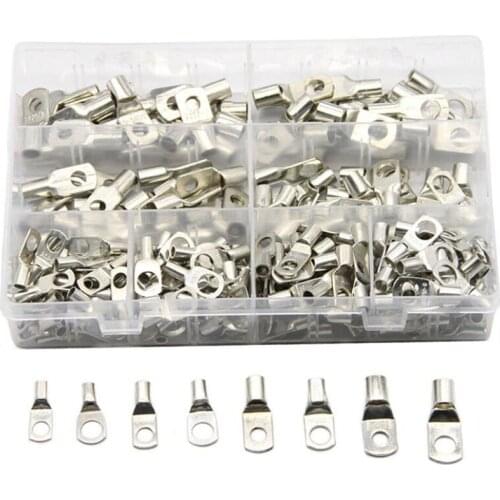 240PCS Automotive Copper Ring Terminals Lug Electrical Wire Welding Terminals Cable Crimp Connectors Assorted Set
