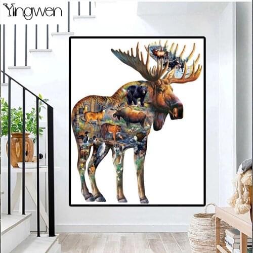 5d Diamond Painting Abstract Deer Walk On Wild Animal Full Diamond Embroidery Mosaic Cross Stitch Set Art Wall Home Decor Gift
