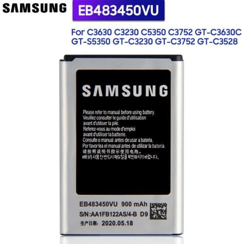 Samsung Original Battery EB483450VU For C3630 C3230 C5350 C3752 GT-C3630 GT-C3630C GT-S5350 GT-C3230 GT-C3752 GT-C3528 900mAh