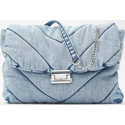Denim Chain Crossbody Bags for Women New Female Jeans Handbags Shoulder Bags Messenger Ladies Luxury Designer