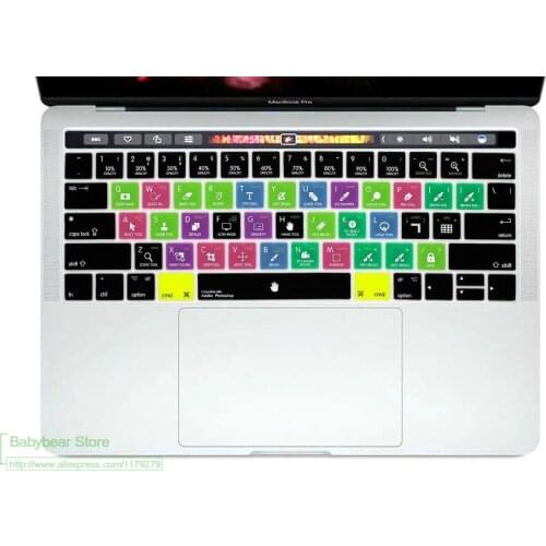 Adobe Photoshop PS Hot key Shortcut Keyboard Cover Keypad SKin for Macbook Pro 13" 15" Newest 2017/2016 with Touch Bar