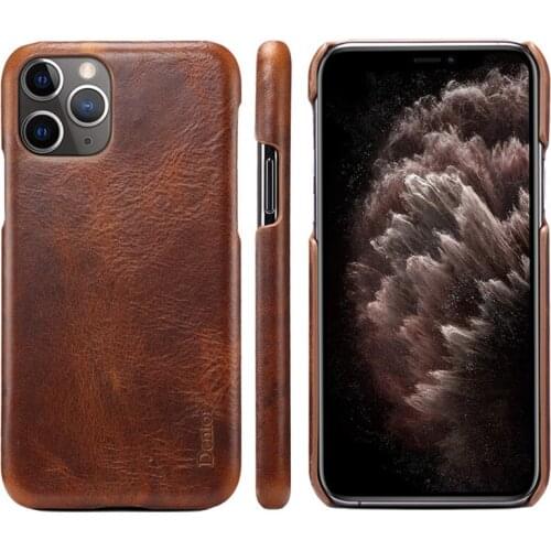 Business Genuine Leather Hard Case For iPhone 12 Mini Pro Max 12Pro Max Half a Bag of Brown Retro Vintage Ultra Slim Back Cover