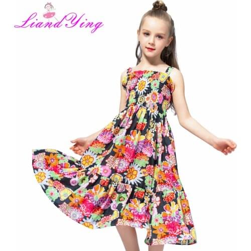 2020 Brand Bohemia Children Dress Girls Summer Floral Party Dresses Toddler Clothing Kids 7 10 12 Years Old Girls Dress For Baby