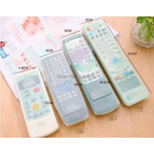 By dhl 200pcs Remote Control Cover Silicone Transparent TV Remote Control Case Air Conditioning Dust Protect Storage Bag