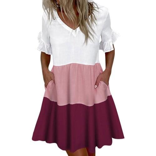 Elegant Butterfly Sleeve Ruffle Mini Dress Casual Square Collar Print Party Dress Women Summer Loose Pocket Beach Dress Vestidos