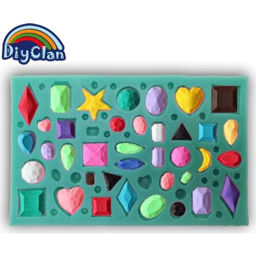 Diamond Gem fondant mold for cake decorating tools chocolate cupcake gemstone resin mould cake tools kitchen baking F0639ZS30