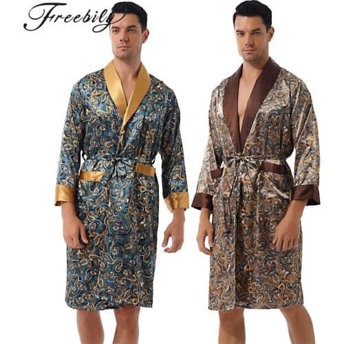 Мужские шелковые халаты Freebily China At AliExpress