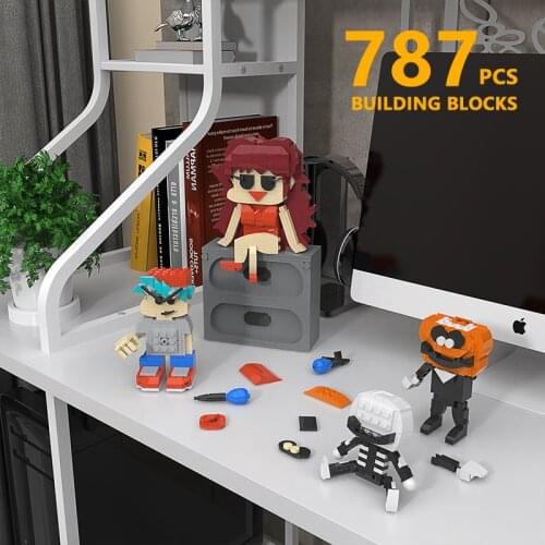 Buildmoc Game Friday Night Funkin Skid and Pump Figures 787PCS MOC Model Building Blocks Toys for Children Toy Kid Gifts