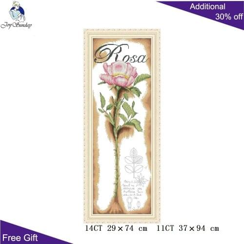 Joy Sunday A Pink Rose Home Decor H820 14CT 11CT Counted and Stamped A Pink Rose Flower Needlework Cross Stitch Kits