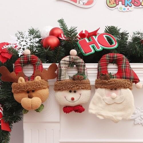 Korean version of Christmas cute elk old man Snowman cartoon cloth door hanging shop window Christmas decorations gifts