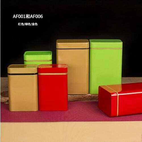 100PCS/LOT Storage Box Small Coffee Tea Caddy Storage Jar Square Sealed Tea Leaves Iron Packing Box Chinese Style Container Cans