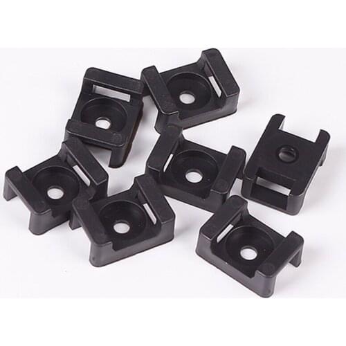100pcs/pack Black Network Wire Nylon Plastic Self-locking Cable Zip Tie Base Holder Saddle fixing seat nylon tie wire clip