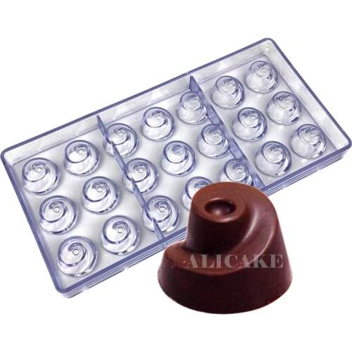 Polycarbonate Chocolate Mold Baking Pastry Cake Decoration Tools shape:Chocolate Spiral