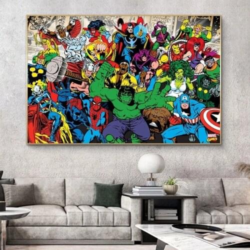 Marvel Comics Superheroes Character Hulk Avengers Posters Modern Wall Art Prints Decor Canvas Painting HD Living Room Decoration