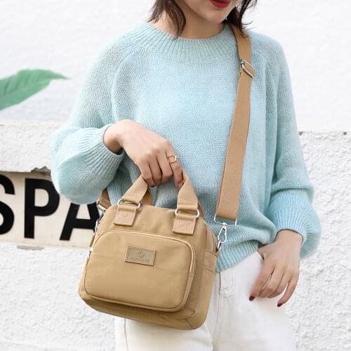 Casual Womens Shoulder Bag Nylon Handbag Large Capacity Solid Color New Fashion Messenger Bag Small Fashion Womens Tote Bag