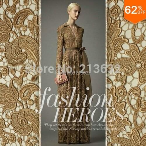 PQYY28 fashion african guipure lace water soluble chemical lace guipure lace fabric hollow out african lace fabrics fashion week