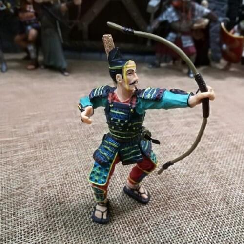 Pvc figure Japanese samurai 3.75 inch Warring States cavalry shooter 1 / 18 ancient soldiers