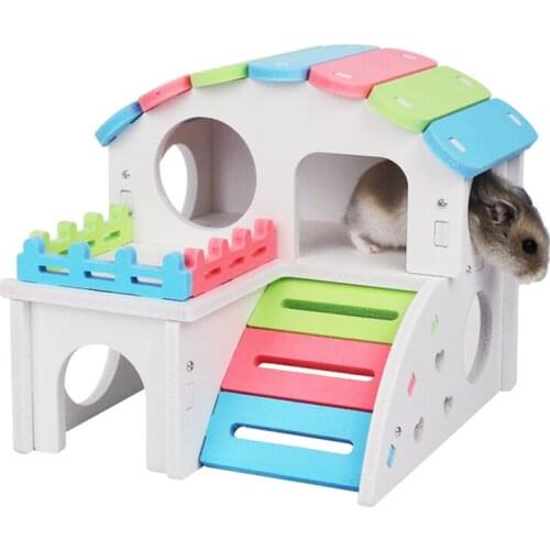 Rainbow Color Hamster Nest Sleeping House Luxury Cage Pet DIY Hideout Hut Toy Small Animal Supplies Hamster Hideout