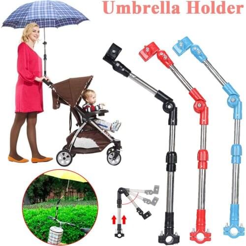 Adjustable Stainless Steel Umbrella Stands 180 Angle Swivel Wheelchair Bicycle Umbrella Connector Stroller Umbrella Holder