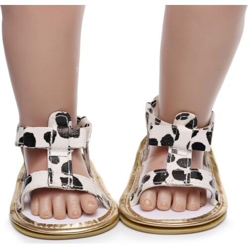 Summer Baby Girls Sandals Breathable Shoes First Walkers PU Material Shoes Infant Rubber Sole Anit-slip Toddler Shoes