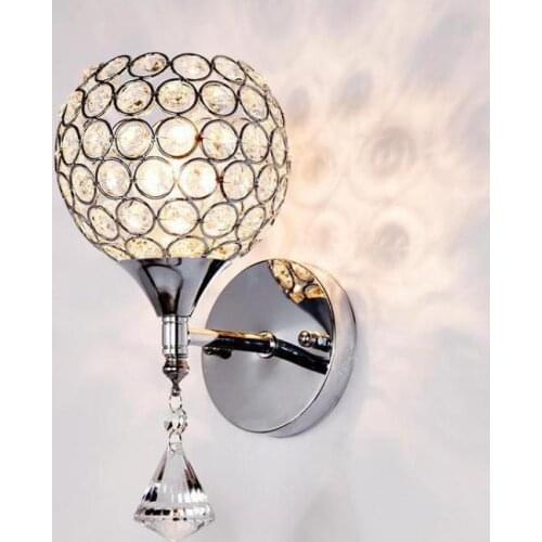 Modern Single Head Crystal Wall Lamp Creative Individuality Restaurant Hallway Lamp Romantic Bedroom Bedside Led Wall Light