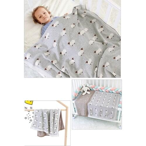 Knitted Baby Cartoon Sheep Blankets Newborn Bedsheet Stroller Accessories Kids Bath Swaddle Wrap Infantil Bedding