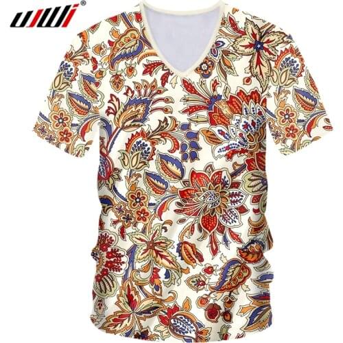 UJWI Full Print T-shirts New Arrival Unisex Print 3d Space Shirt With V Neck Hombre Breathable Undershirt Fitness Short Sleeved